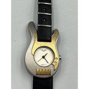 Zzyzx Guitar Watch SILVER & GOLD COLOR HTF 2001 Quartz Vintage  Self Latch Band